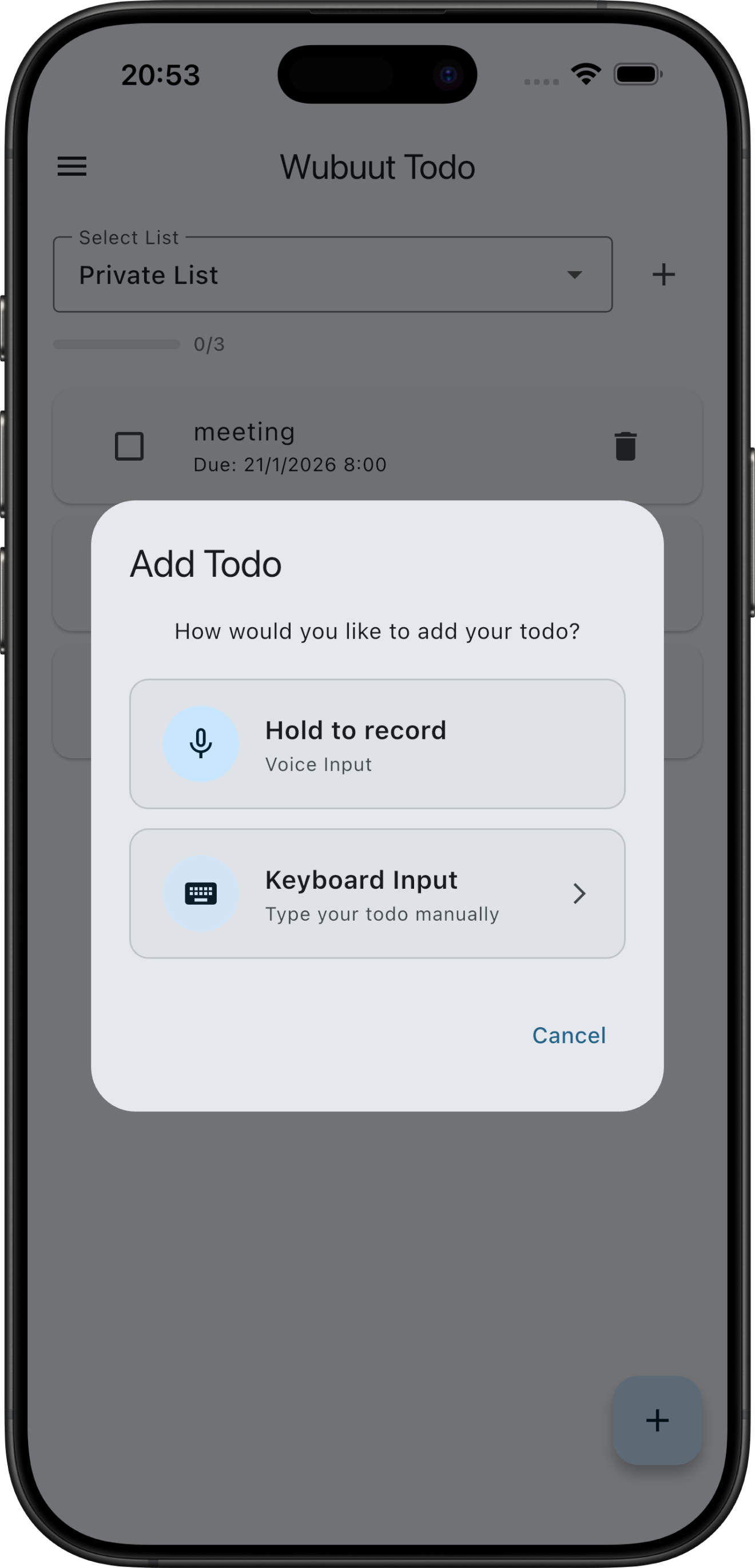 Voice input - create tasks by speaking