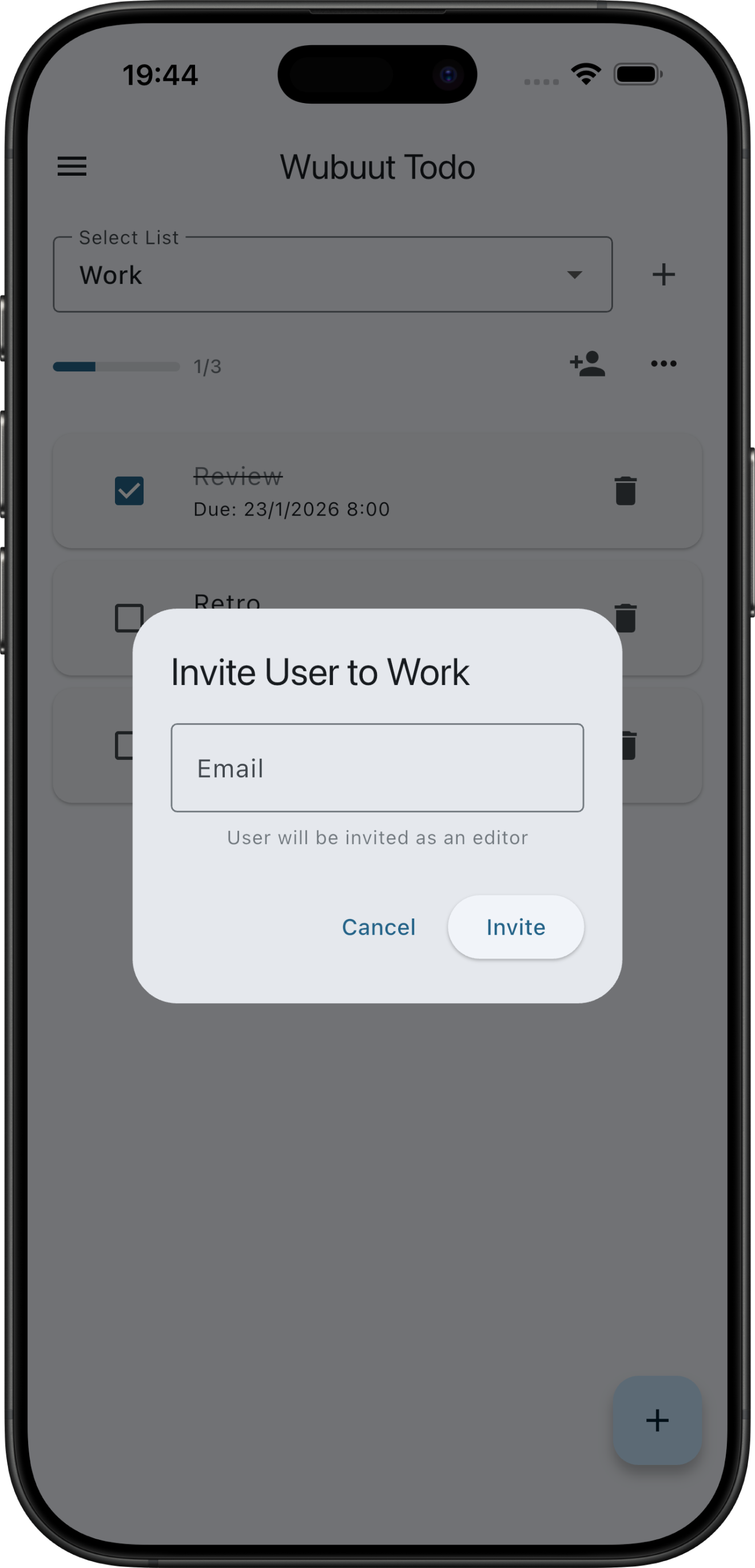 Share lists with family and friends