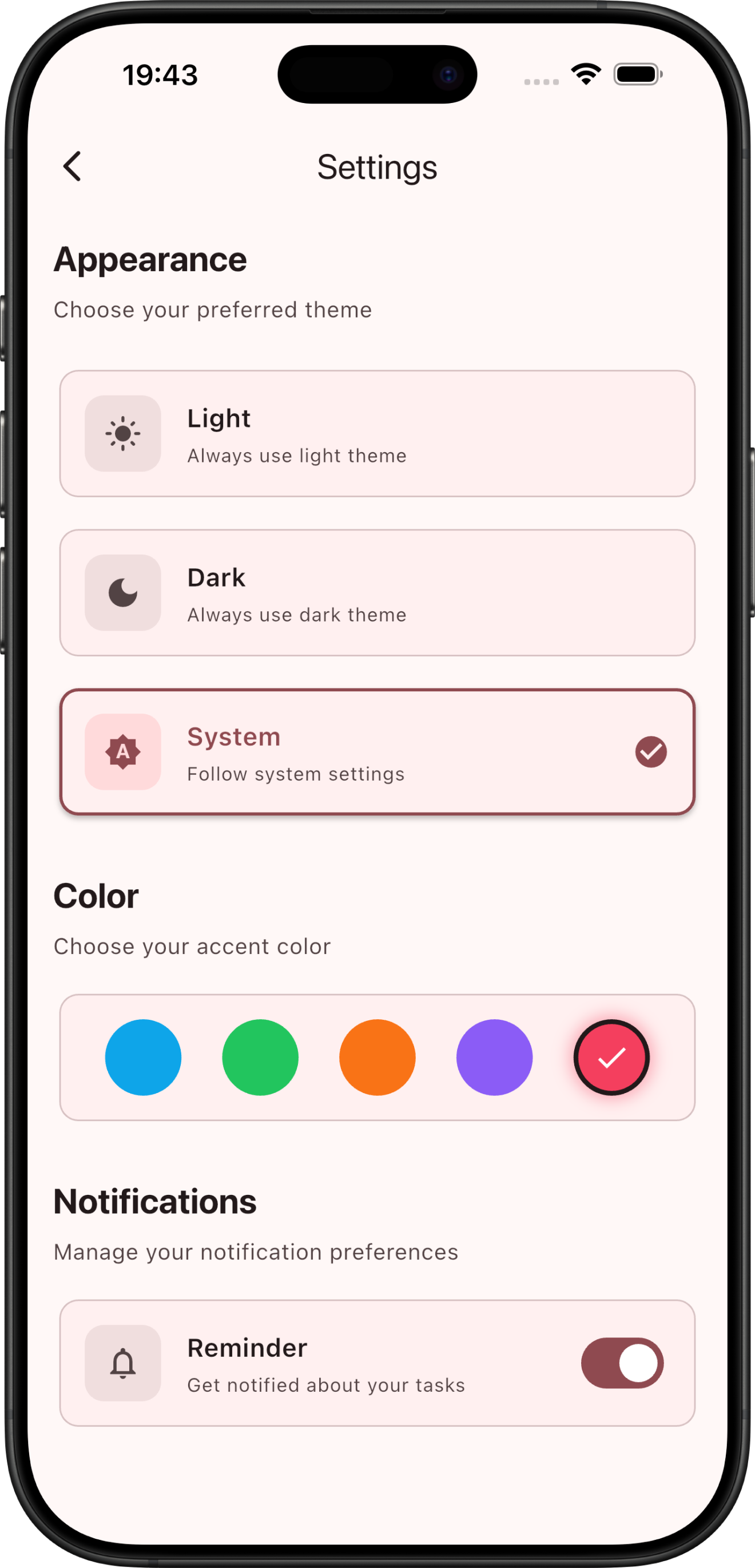 Settings and sync across devices
